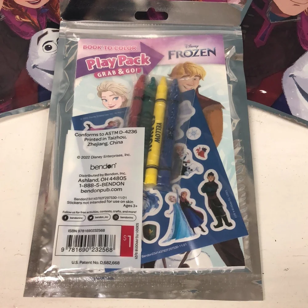4 Disney Frozen Play Pack Grab Go stocking stuffer birthday party favors‎ bundle